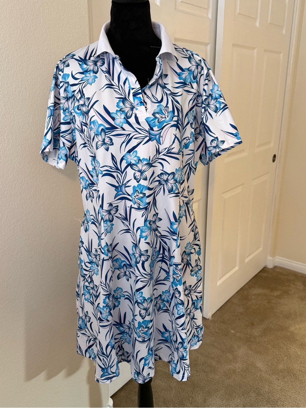 Women’s Floral Polo Skirt Set in Blue